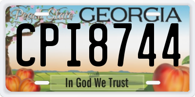 GA license plate CPI8744
