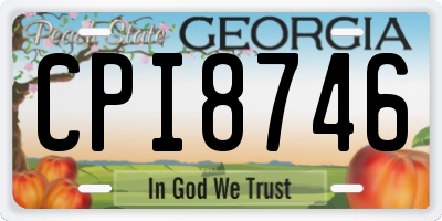 GA license plate CPI8746