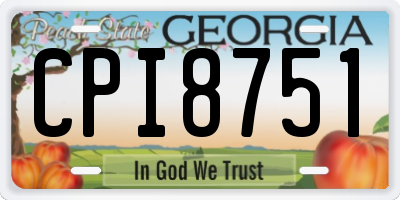 GA license plate CPI8751