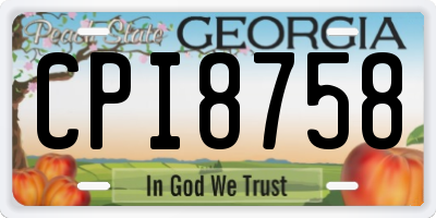 GA license plate CPI8758