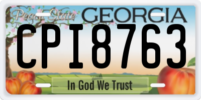 GA license plate CPI8763