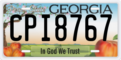 GA license plate CPI8767