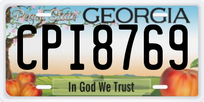 GA license plate CPI8769