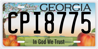 GA license plate CPI8775