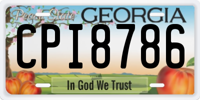 GA license plate CPI8786