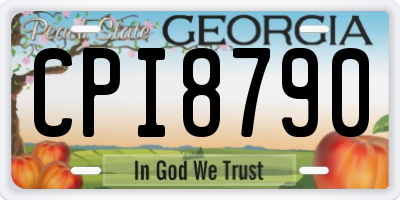 GA license plate CPI8790
