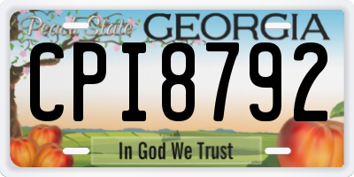 GA license plate CPI8792