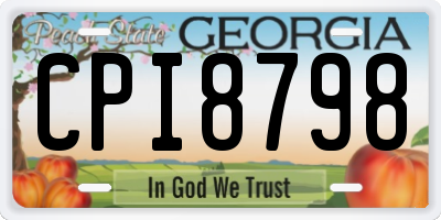 GA license plate CPI8798