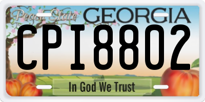 GA license plate CPI8802