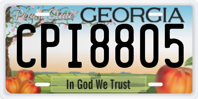 GA license plate CPI8805