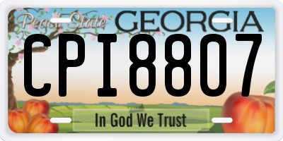 GA license plate CPI8807