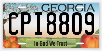 GA license plate CPI8809