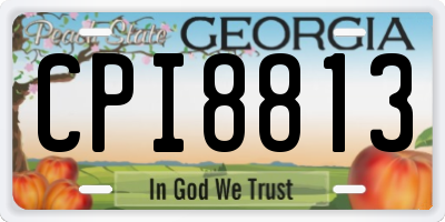 GA license plate CPI8813