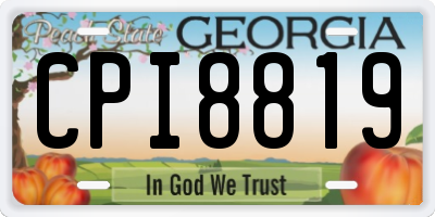 GA license plate CPI8819