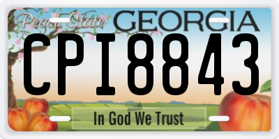 GA license plate CPI8843