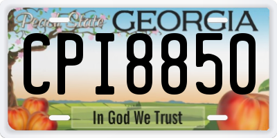 GA license plate CPI8850