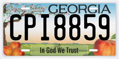 GA license plate CPI8859