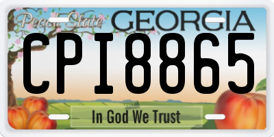 GA license plate CPI8865