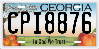 GA license plate CPI8876