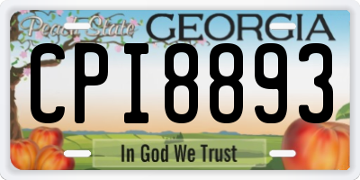 GA license plate CPI8893