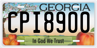 GA license plate CPI8900