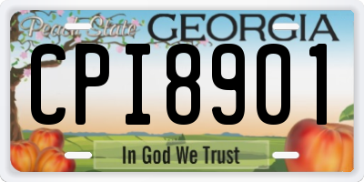 GA license plate CPI8901