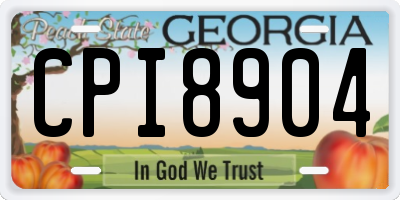 GA license plate CPI8904