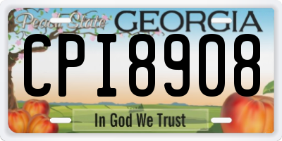 GA license plate CPI8908
