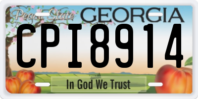 GA license plate CPI8914