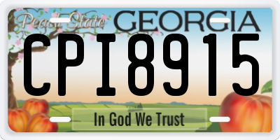 GA license plate CPI8915