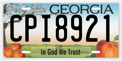 GA license plate CPI8921