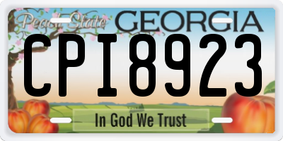 GA license plate CPI8923
