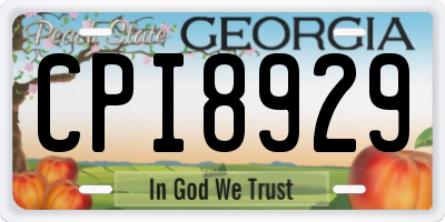 GA license plate CPI8929