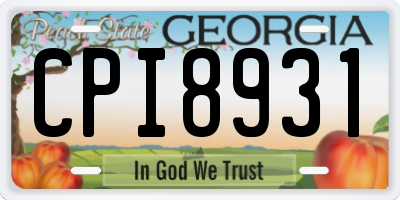 GA license plate CPI8931