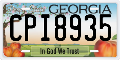 GA license plate CPI8935