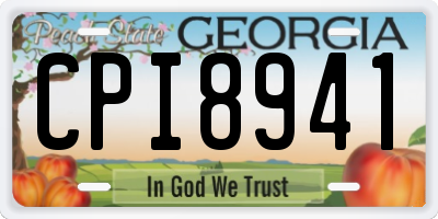 GA license plate CPI8941