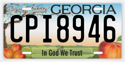 GA license plate CPI8946