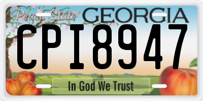 GA license plate CPI8947