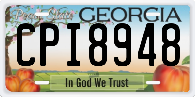 GA license plate CPI8948