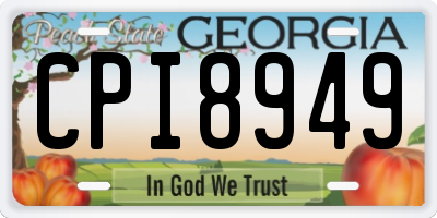 GA license plate CPI8949