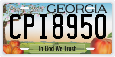 GA license plate CPI8950
