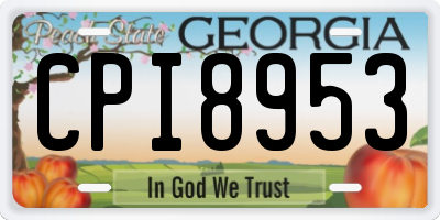 GA license plate CPI8953