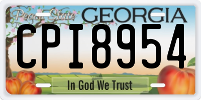 GA license plate CPI8954