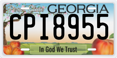 GA license plate CPI8955