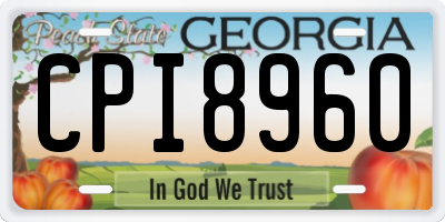 GA license plate CPI8960