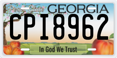 GA license plate CPI8962