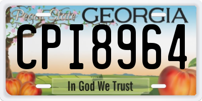 GA license plate CPI8964