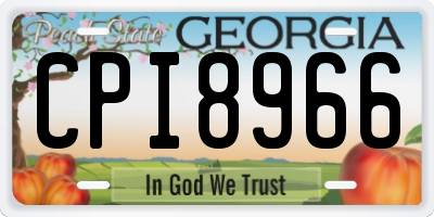 GA license plate CPI8966