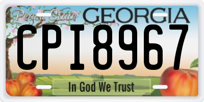 GA license plate CPI8967