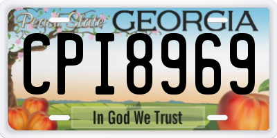GA license plate CPI8969